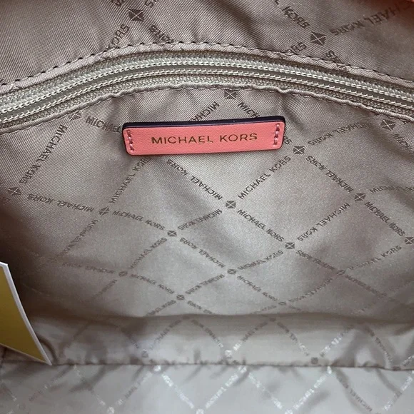 Michael Kors Carmen Large Leather NS Tote Sherbert - Picture 3 of 15